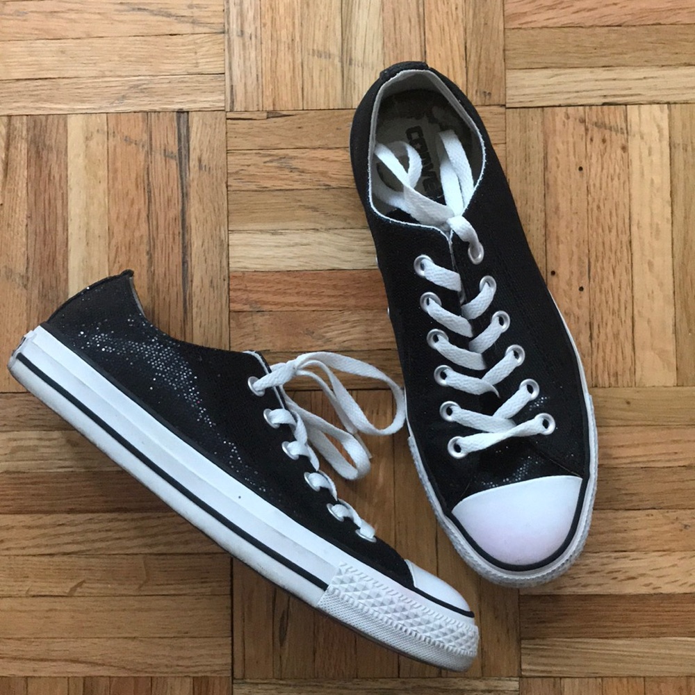 Black sequins converse sneakers